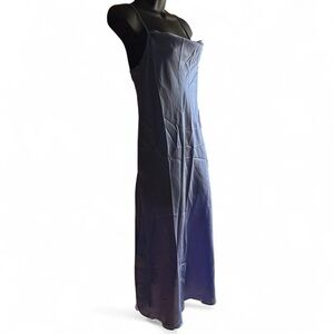 Y2K vintage silky satiny slip dress - misty blue purple